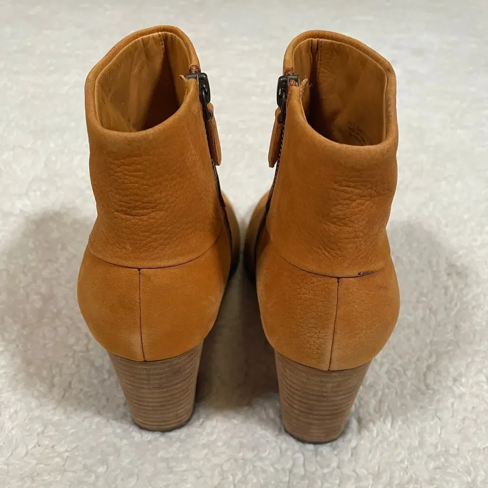 Cole Haan Cassidy Booties Nubuck Leather Orange-camel Stacked Heels Nike‎ Air 7